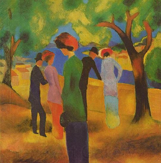 August Macke Lady in a Green Jacket Norge oil painting art